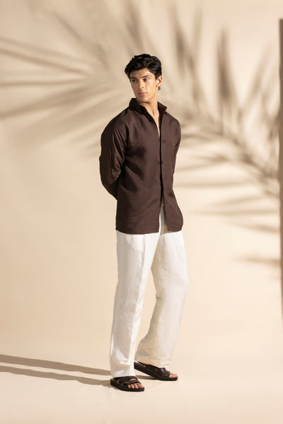 BROWN LINEN SHIRT