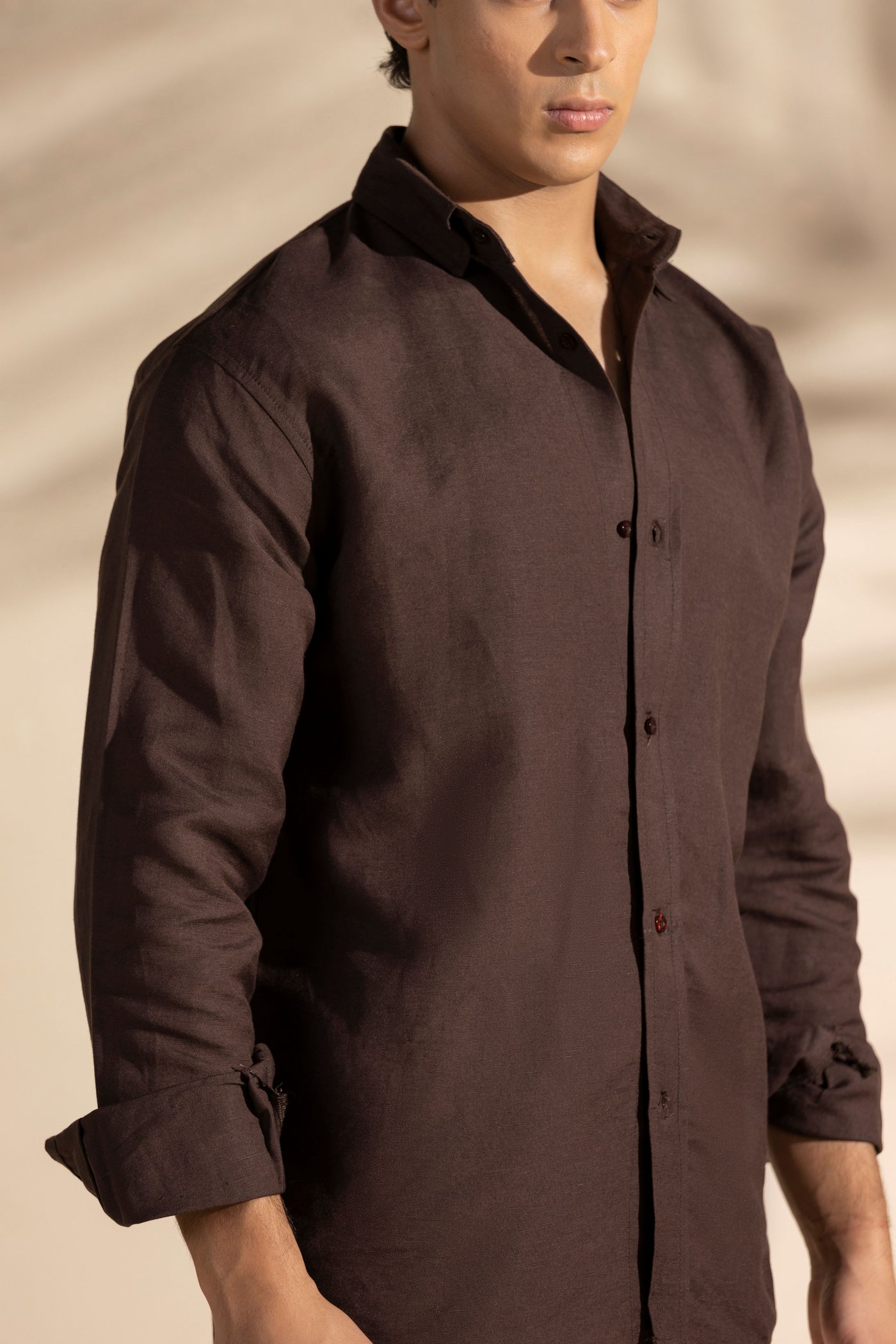 BROWN LINEN SHIRT