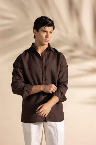 BROWN LINEN SHIRT