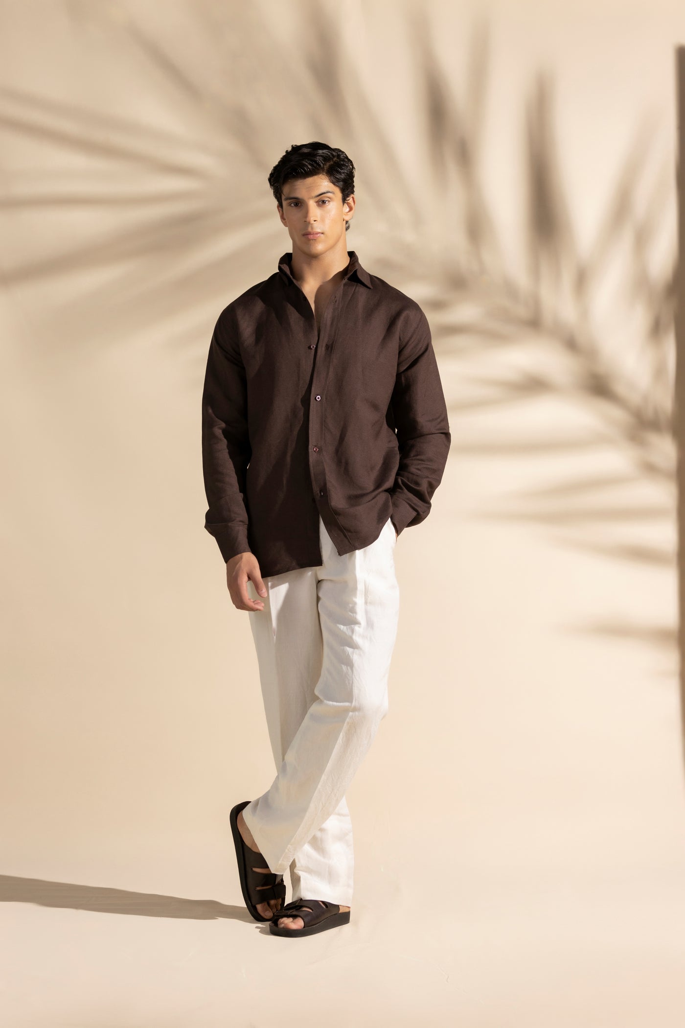 BROWN LINEN SHIRT