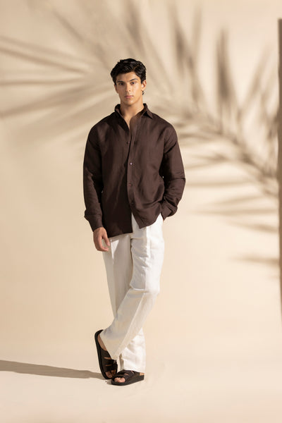 BROWN LINEN SHIRT