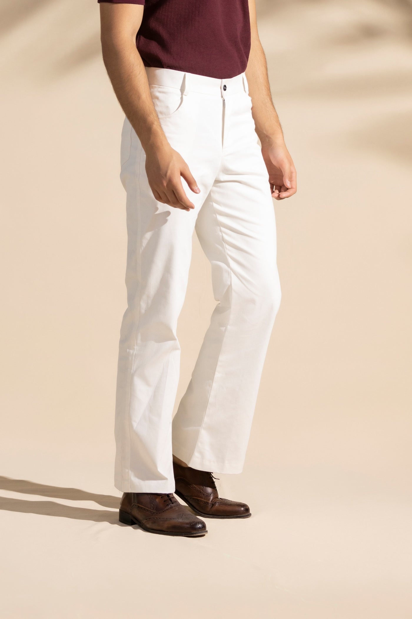 Off White Flare Style Chinos