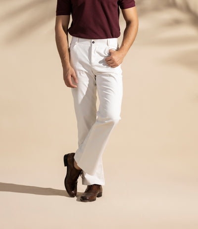 Off White Flare Style Chinos