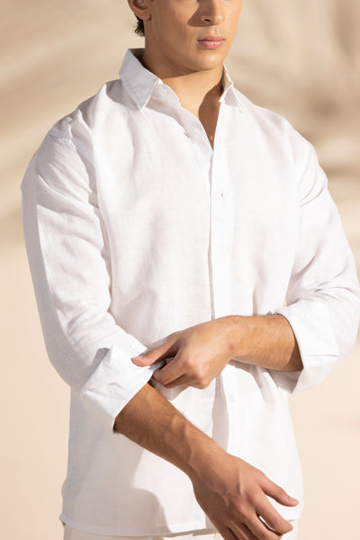 WHITE LINEN SHIRT