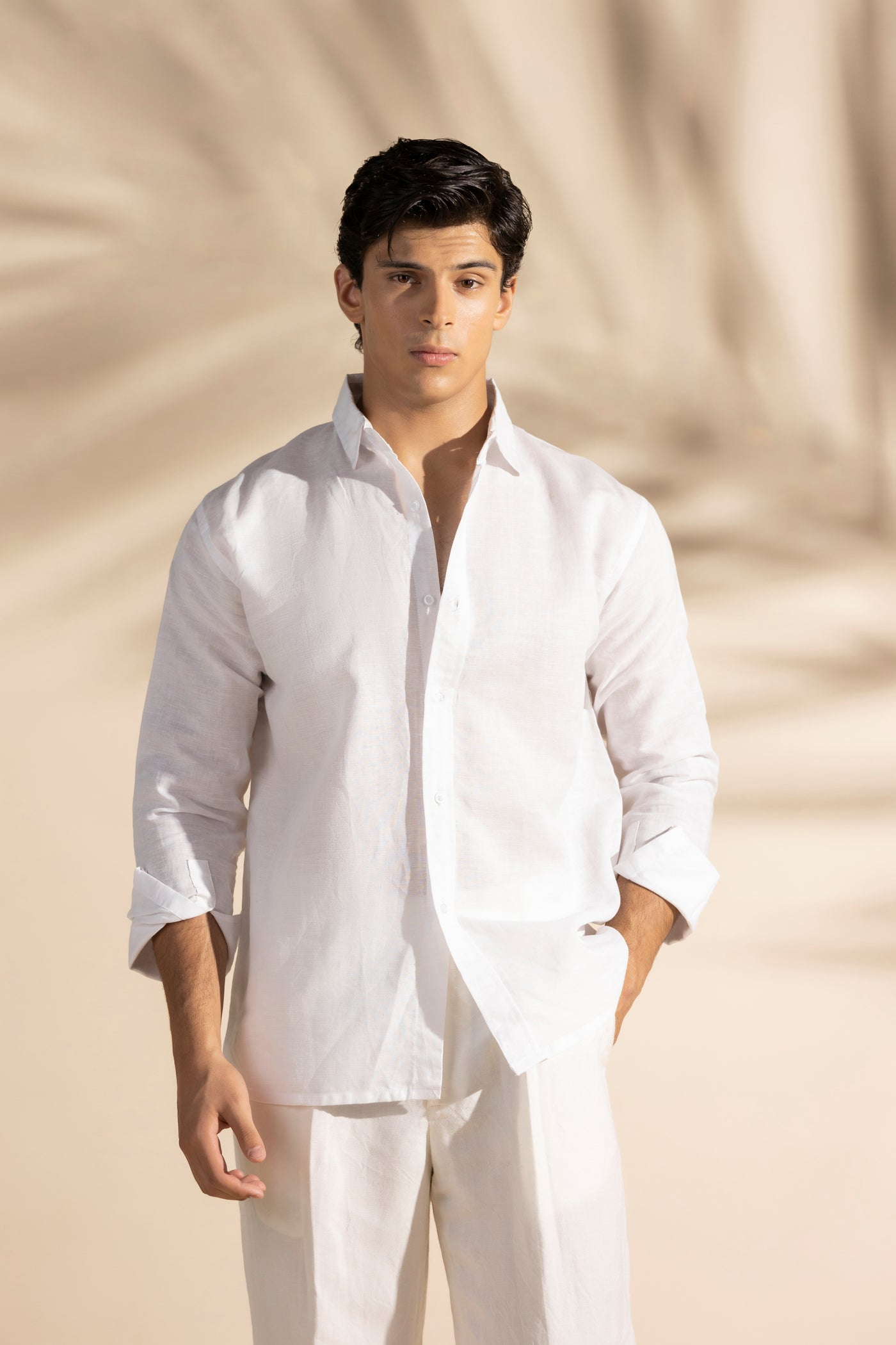 WHITE LINEN SHIRT