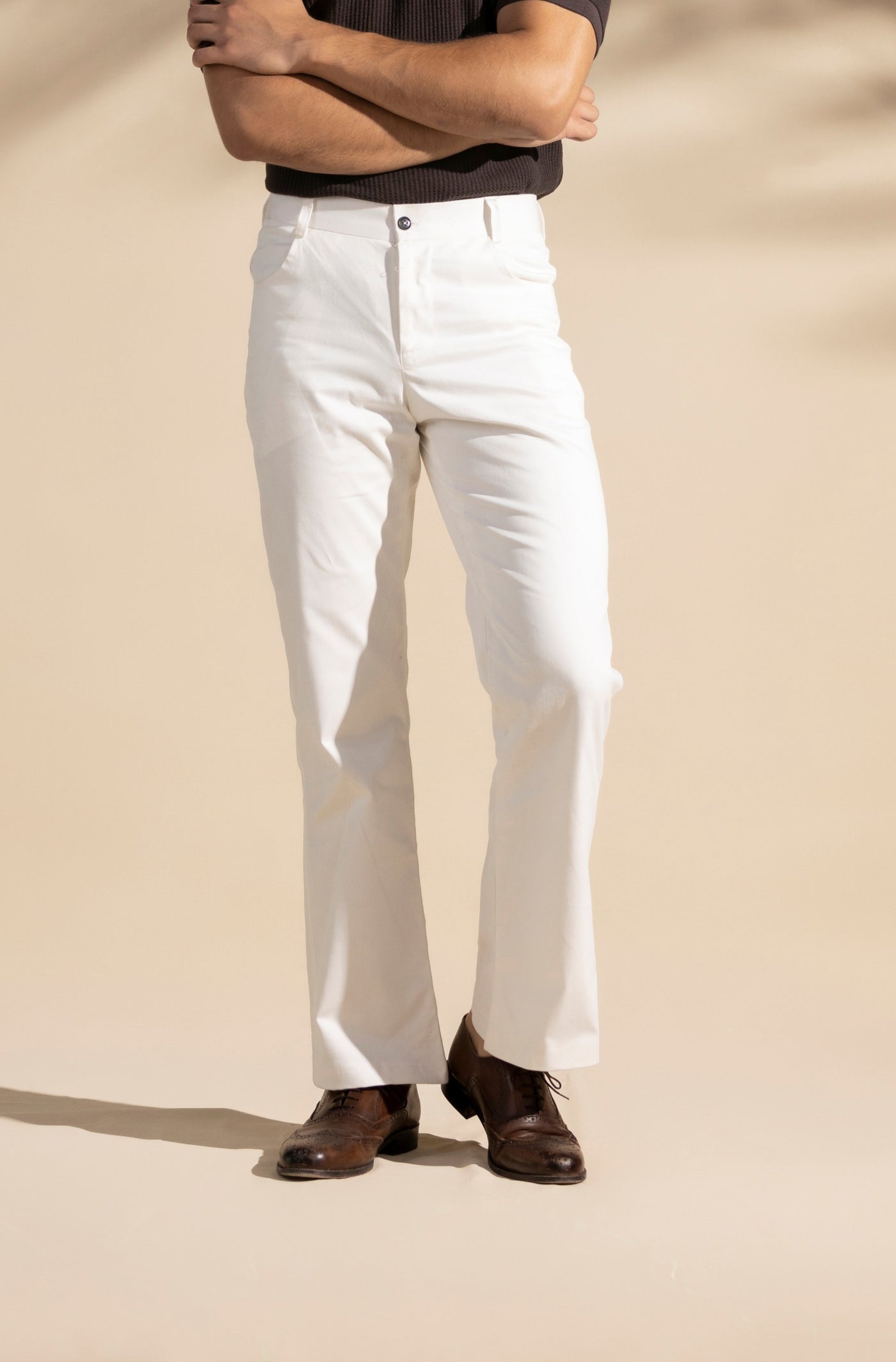 Off White Flare Style Chinos