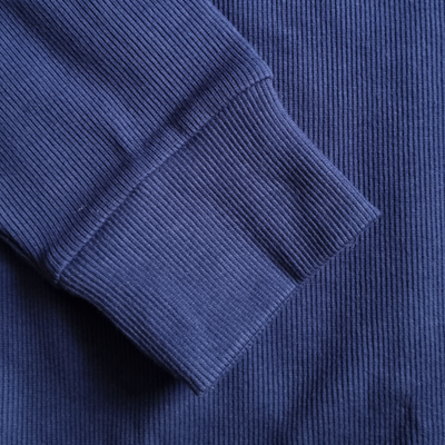 Navy Blue Rib knitted Quarter Zipper - OMH Clothing