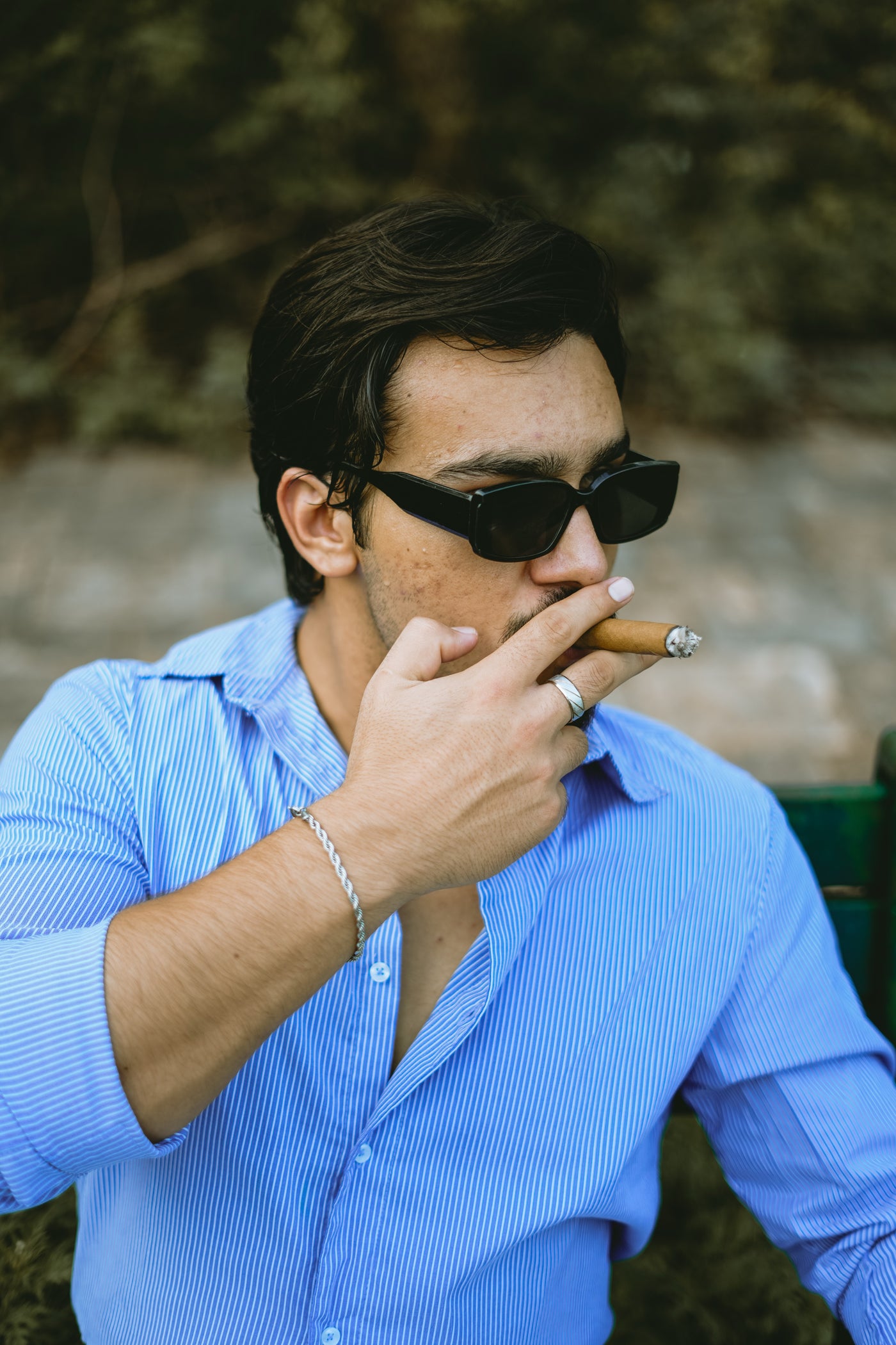 BLUE STRIPE SEMI-FORMAL SHIRT