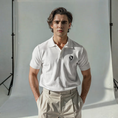 WHITE OLD MONEY POLO - OMH Clothing