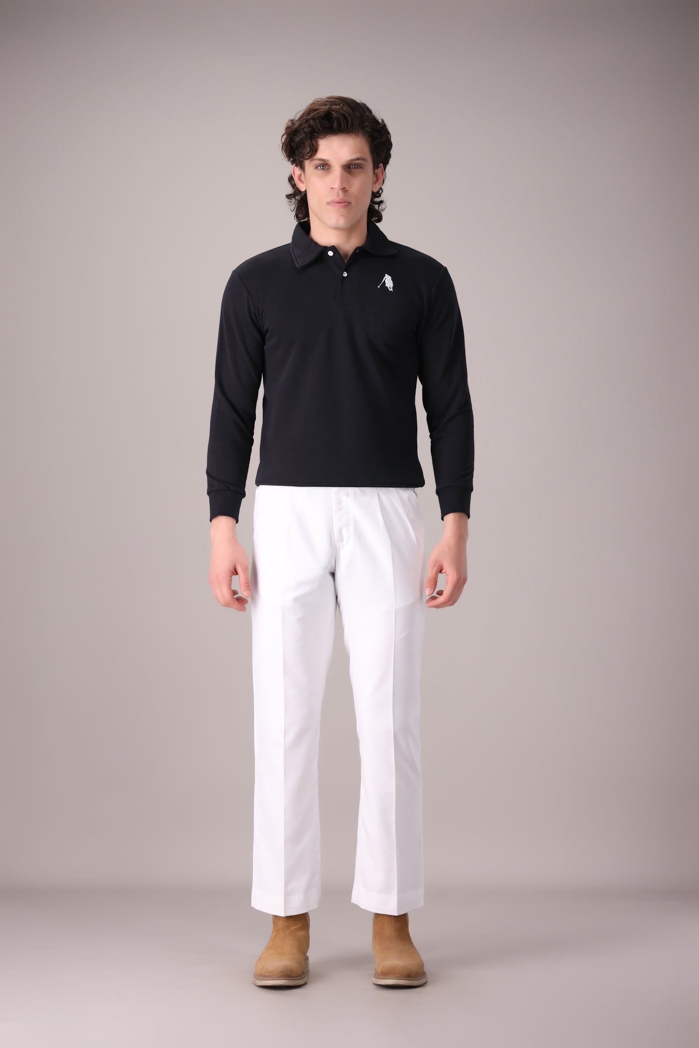 BLACK FULL SLEEVES POLO