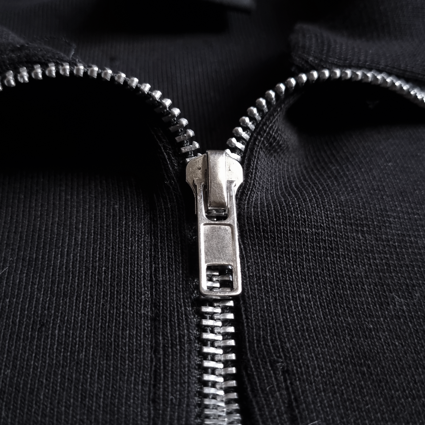 Black Rib Knitted Quarter Zipper - OMH Clothing