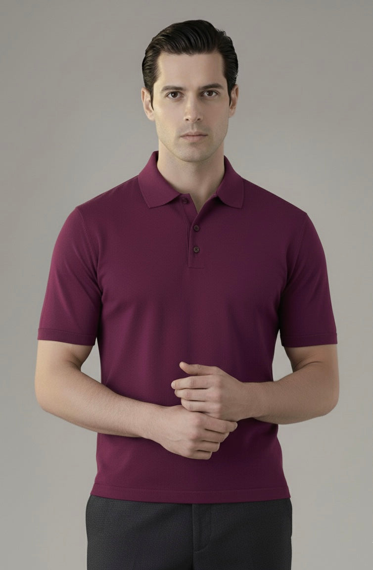 VIOLET LONG PLACKET POLO