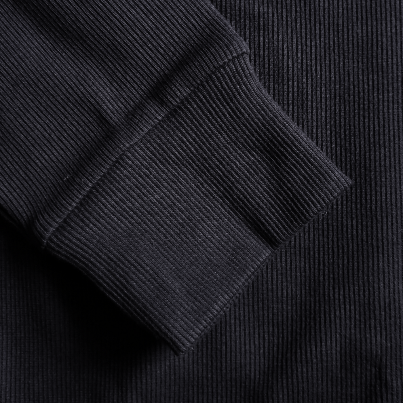 Black Rib Knitted Quarter Zipper - OMH Clothing