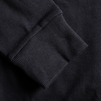 Black Rib Knitted Quarter Zipper - OMH Clothing