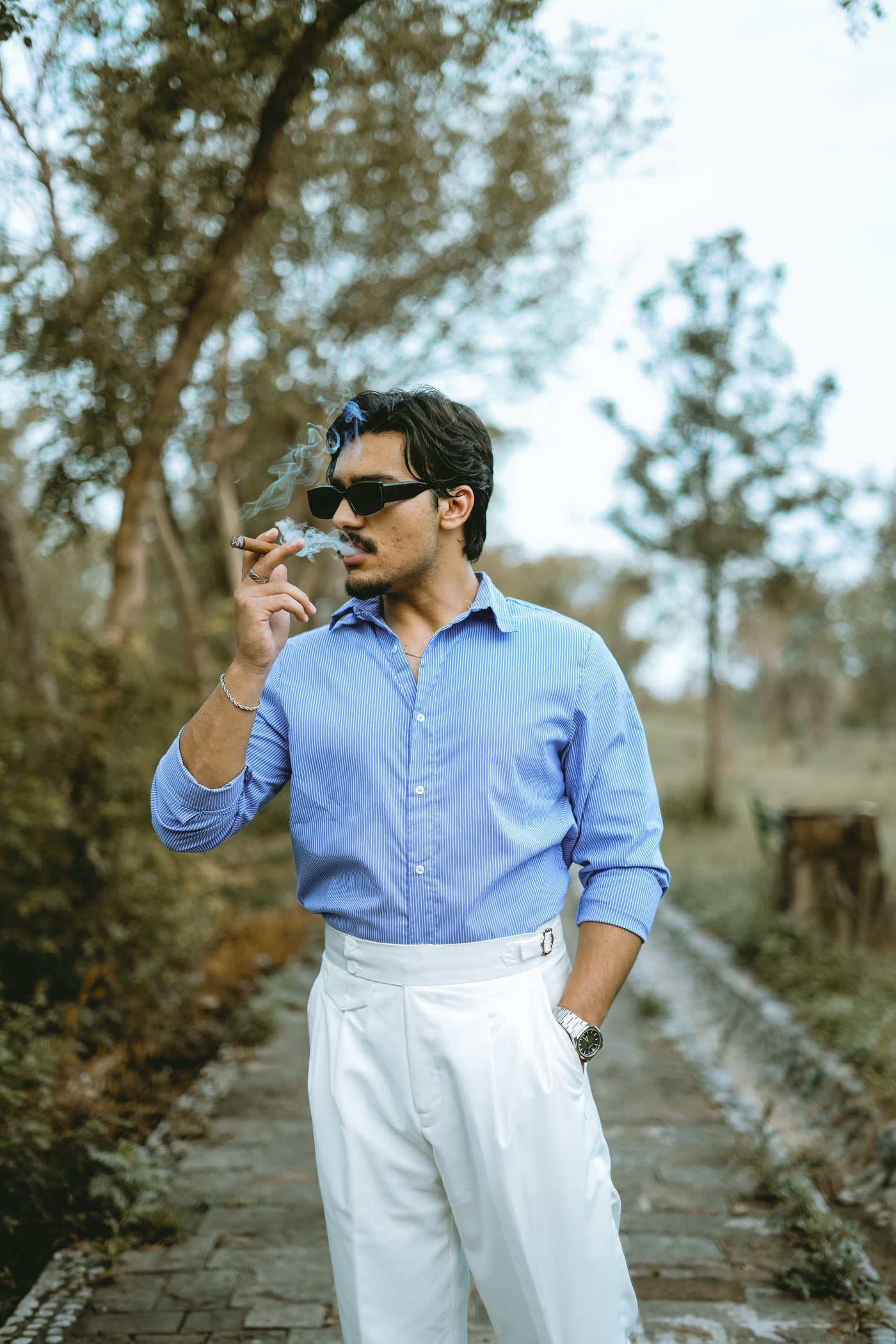 BLUE STRIPE SEMI-FORMAL SHIRT