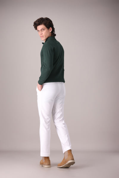 Green Rib Knitted Quarter Zipper - OMH Clothing