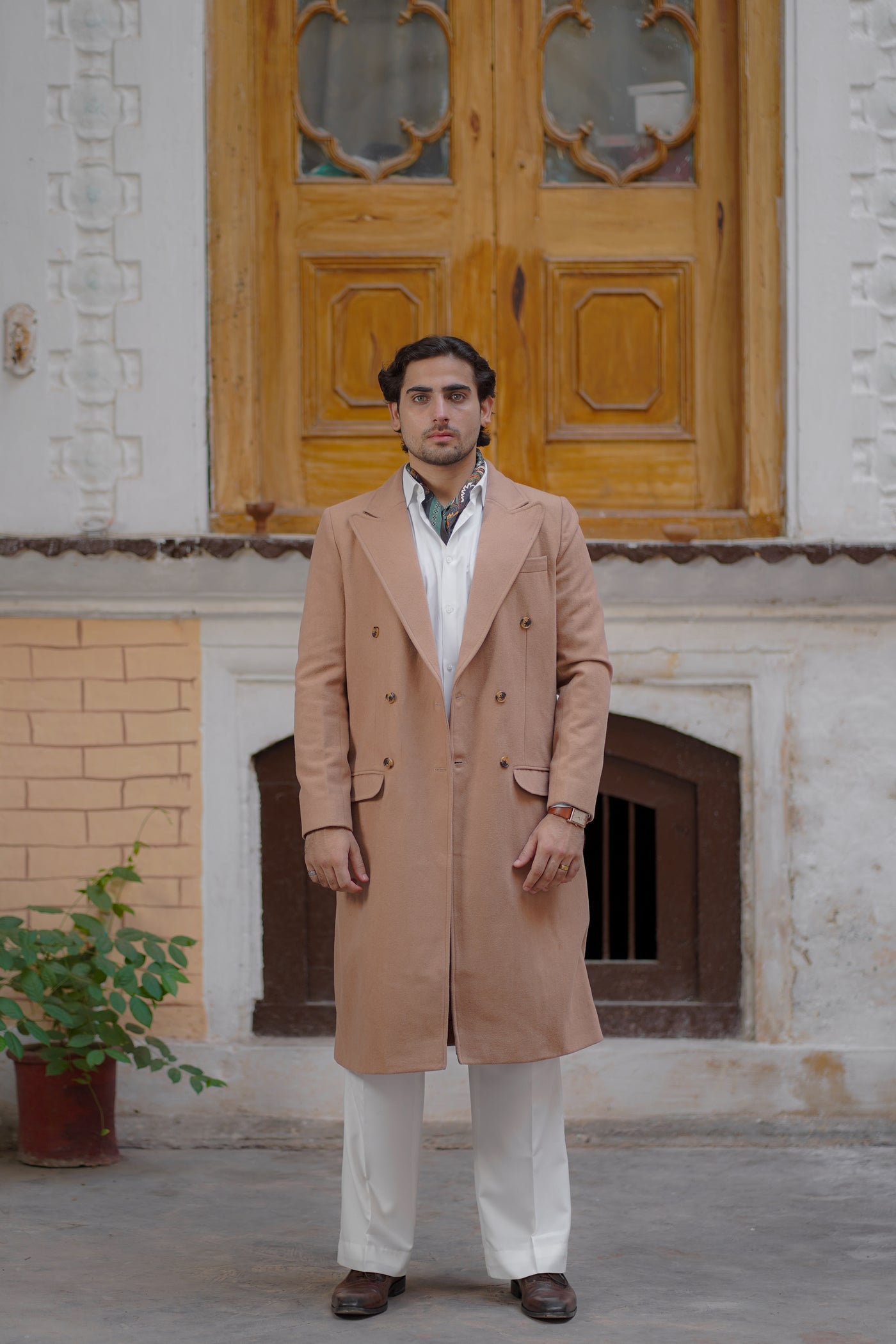 BEIGE TWEED TRENCH COAT
