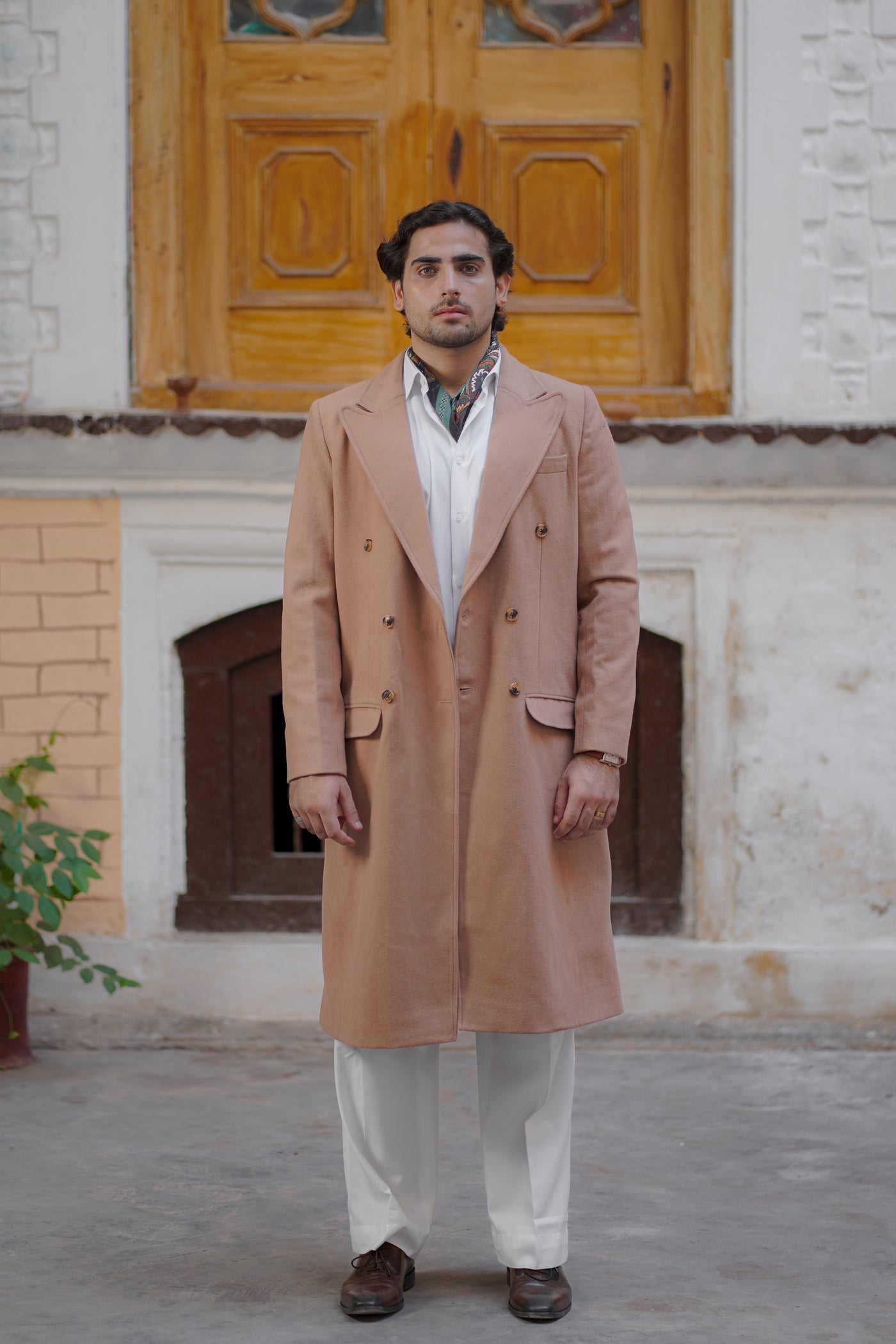 BEIGE TWEED TRENCH COAT