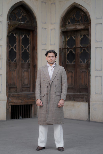 Check Brown Trench Coat
