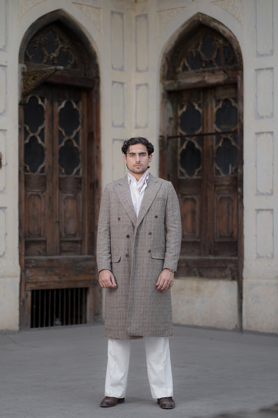 Check Brown Trench Coat
