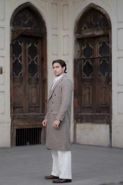 Check Brown Trench Coat