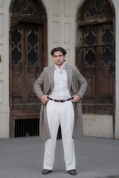 Check Brown Trench Coat