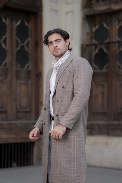 Check Brown Trench Coat