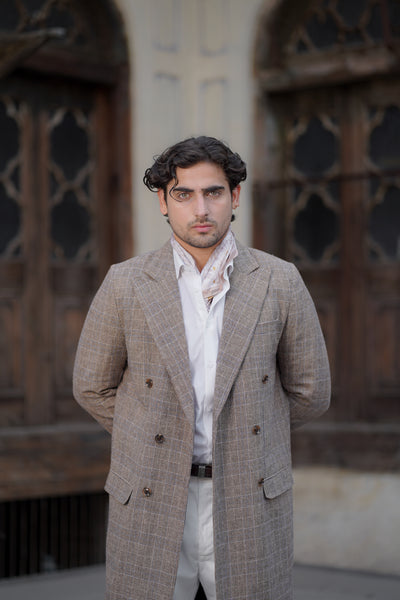 Check Brown Trench Coat