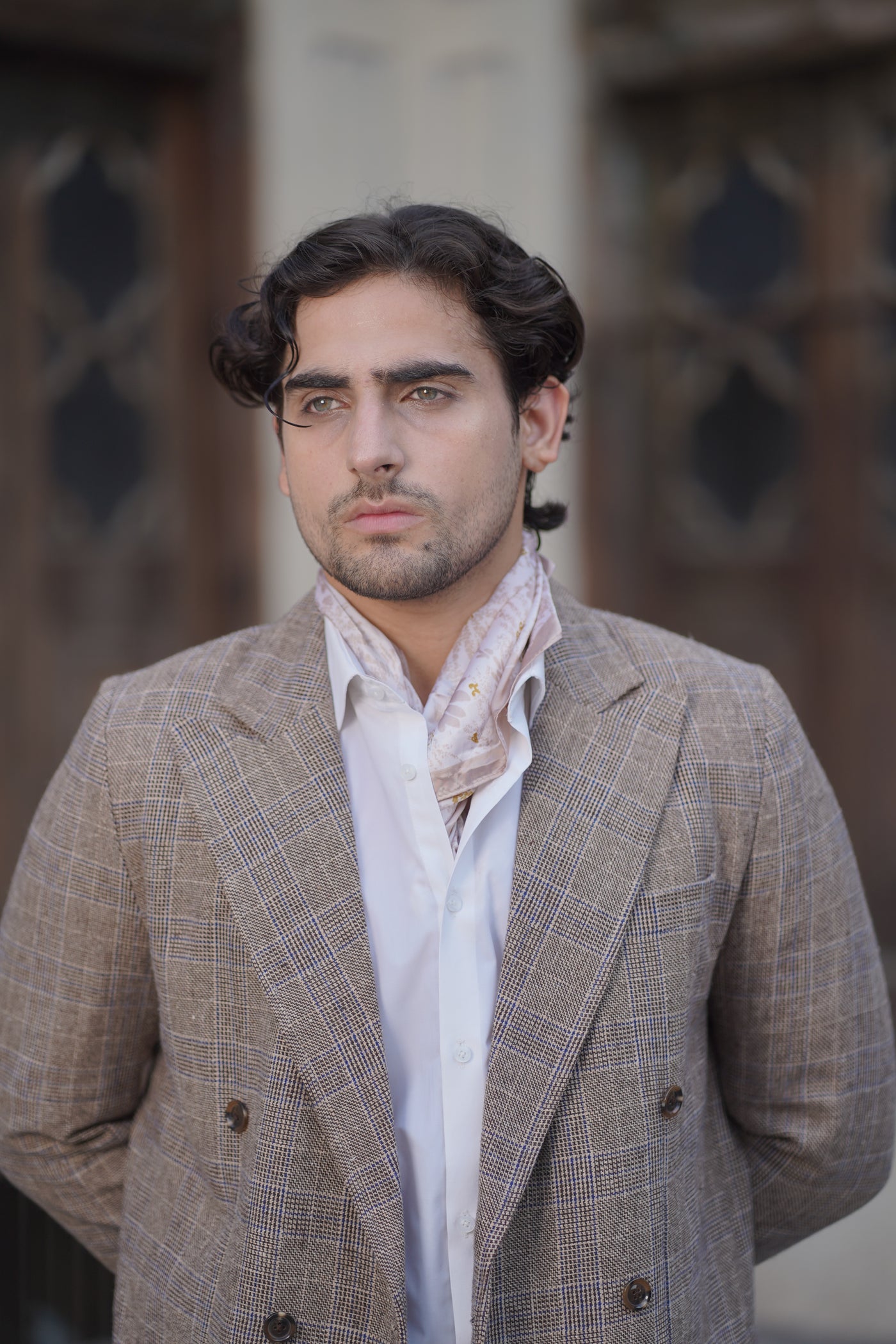 Check Brown Trench Coat