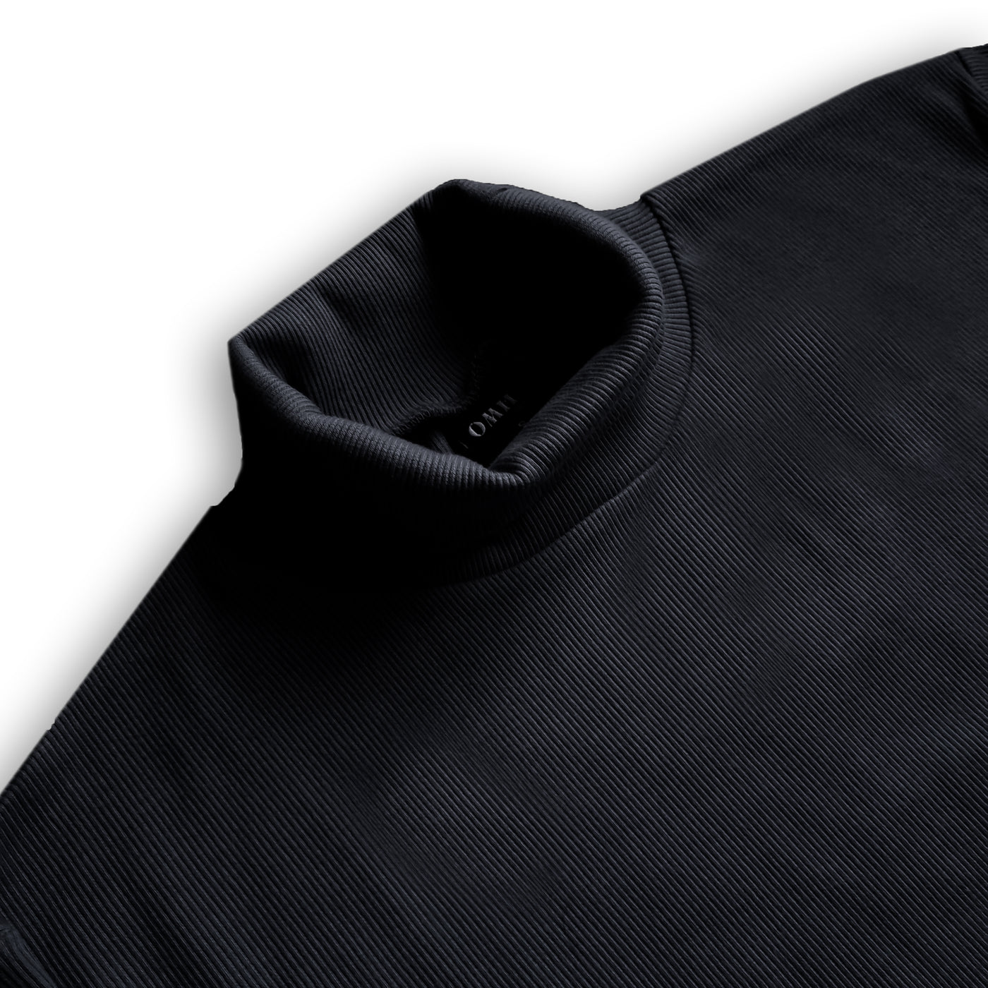 Melange Dark Grey Turtleneck Rib Knitted Shirt - OMH Clothing