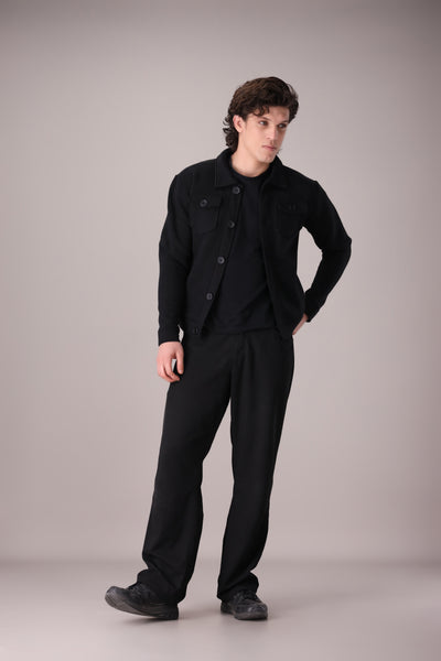 Black Fleece Trucker Jacket - OMH Clothing