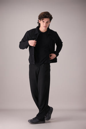 Black Fleece Trucker Jacket - OMH Clothing