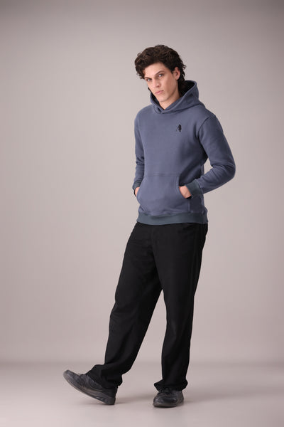 GREY FLEECE BASIC HOODIE - OMH Clothing