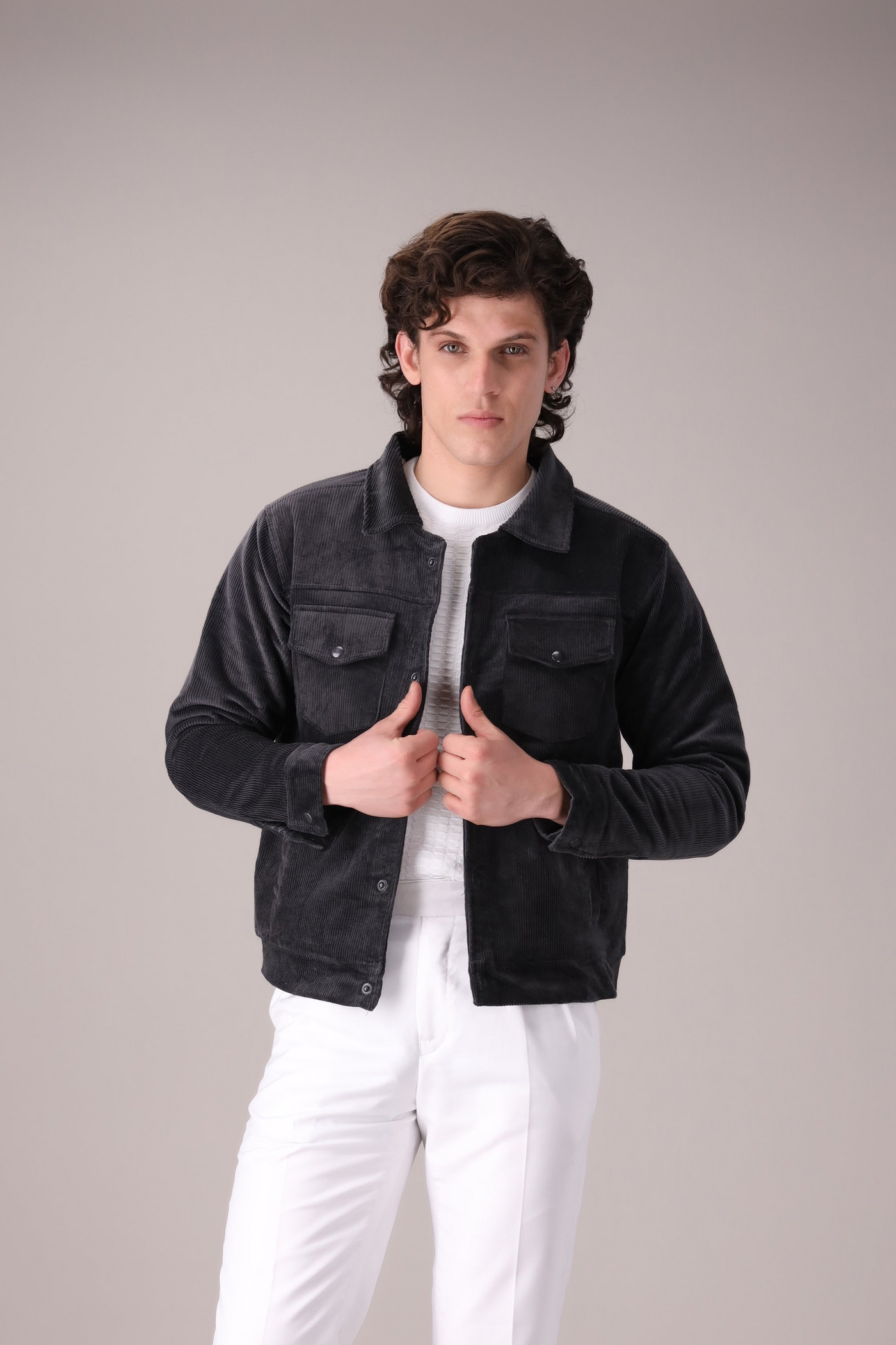 Dark Grey Corduroy Jacket