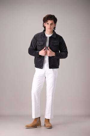 Dark Grey Corduroy Jacket - OMH Clothing