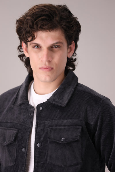 Dark Grey Corduroy Jacket - OMH Clothing