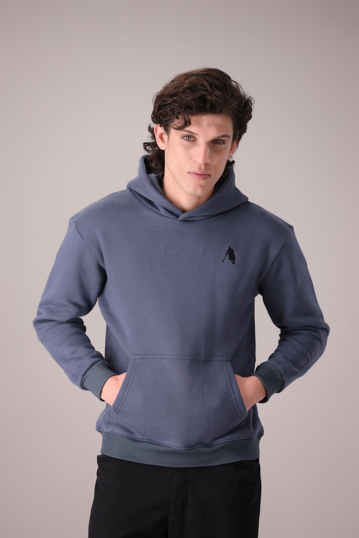 GREY FLEECE BASIC HOODIE - OMH Clothing