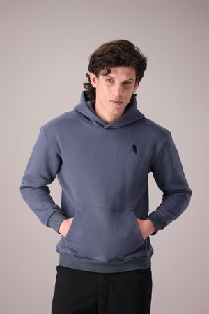 GREY FLEECE BASIC HOODIE - OMH Clothing