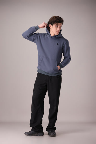 GREY FLEECE BASIC HOODIE - OMH Clothing