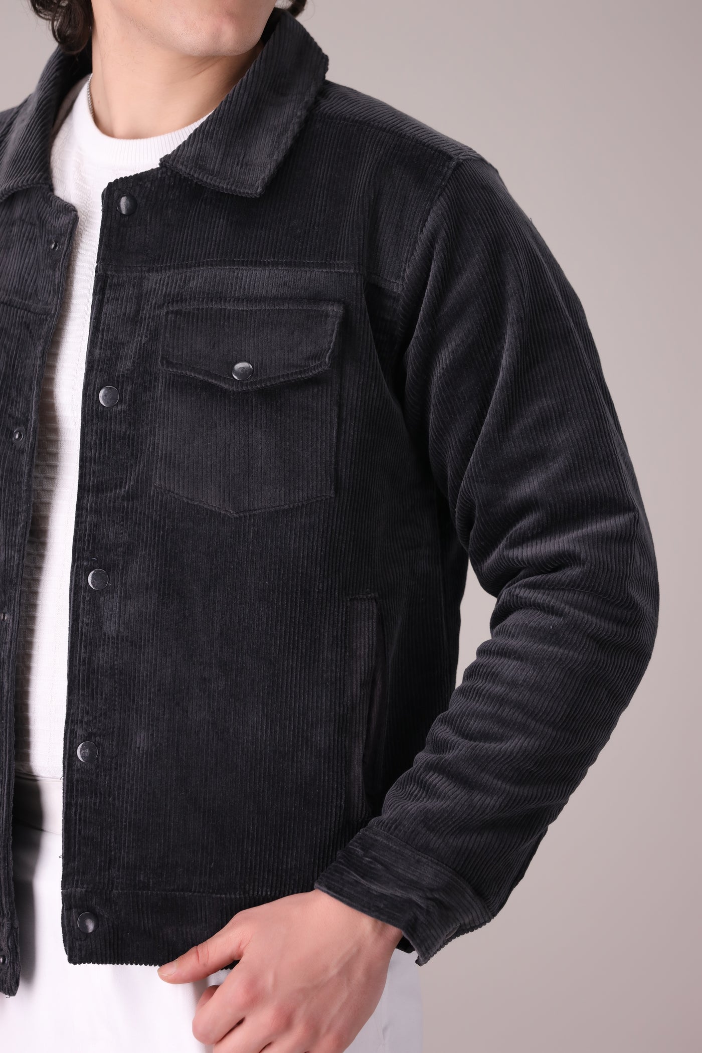 Dark Grey Corduroy Jacket - OMH Clothing
