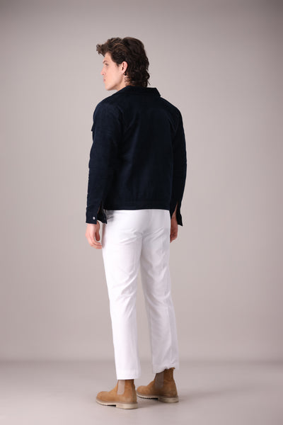 Navy Blue Corduroy Jacket - OMH Clothing