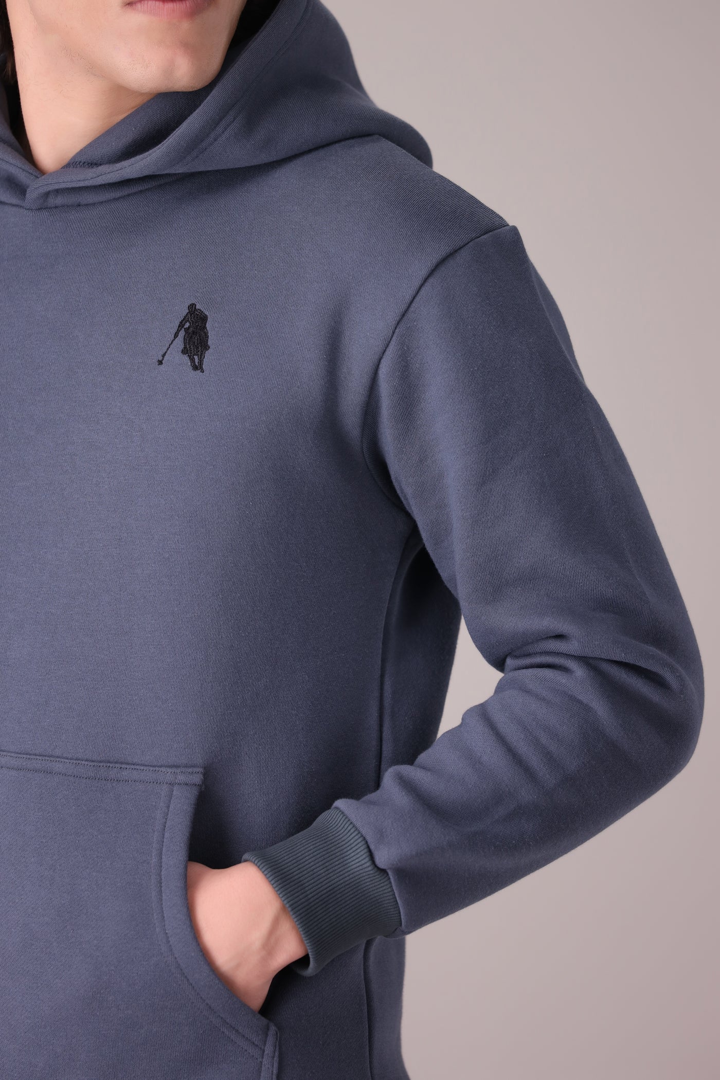 GREY FLEECE BASIC HOODIE - OMH Clothing