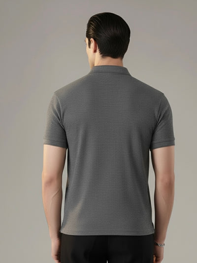 Charcoal Waffle Knitted POLO
