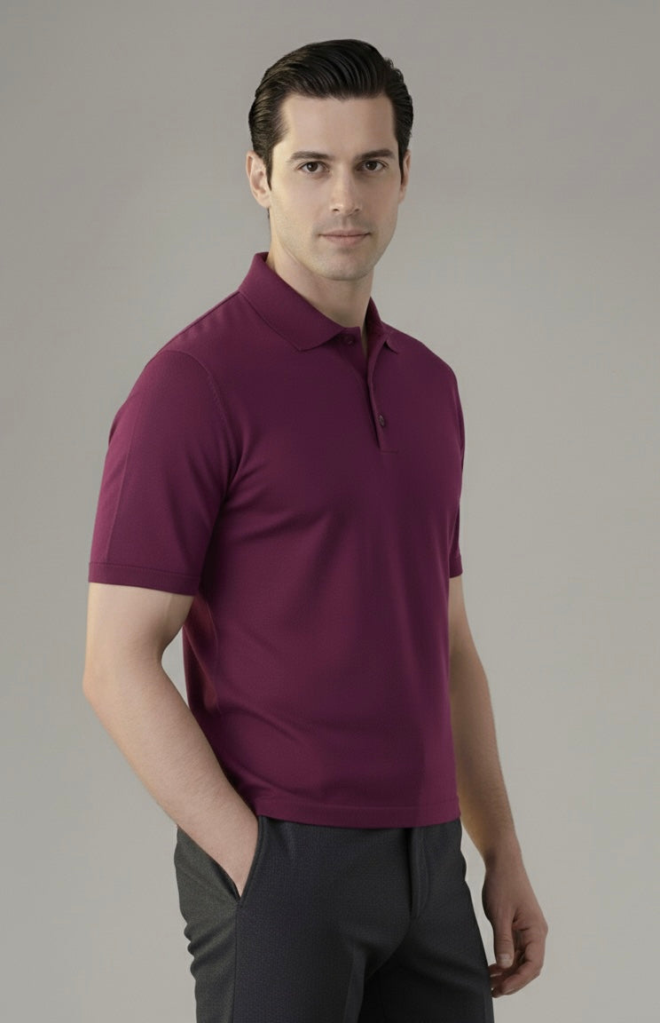 VIOLET LONG PLACKET POLO
