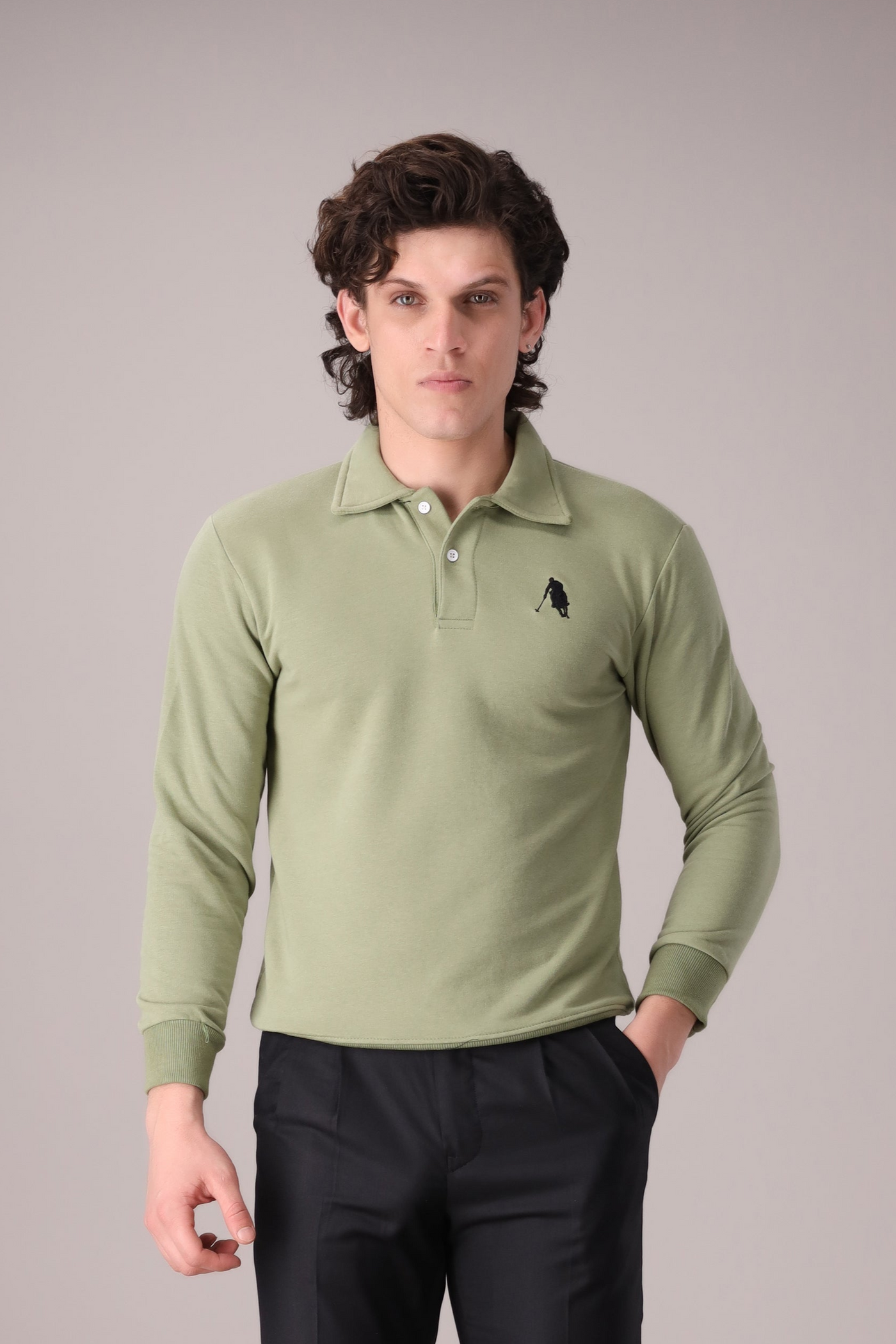 APPLE GREEN FULL SLEEVES POLO