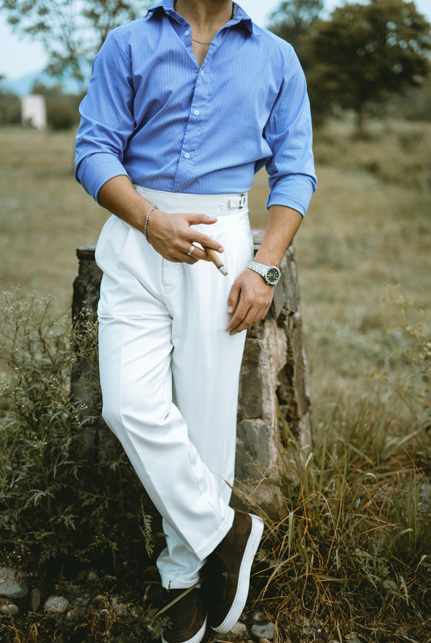 BLUE STRIPE SEMI-FORMAL SHIRT