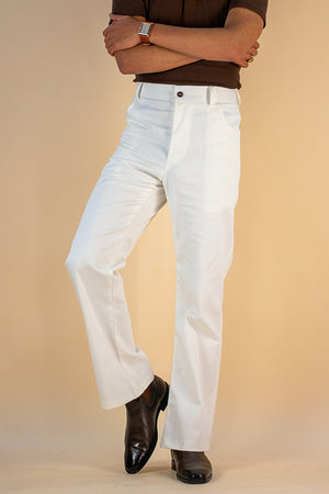 Off White Flare Style Chinos