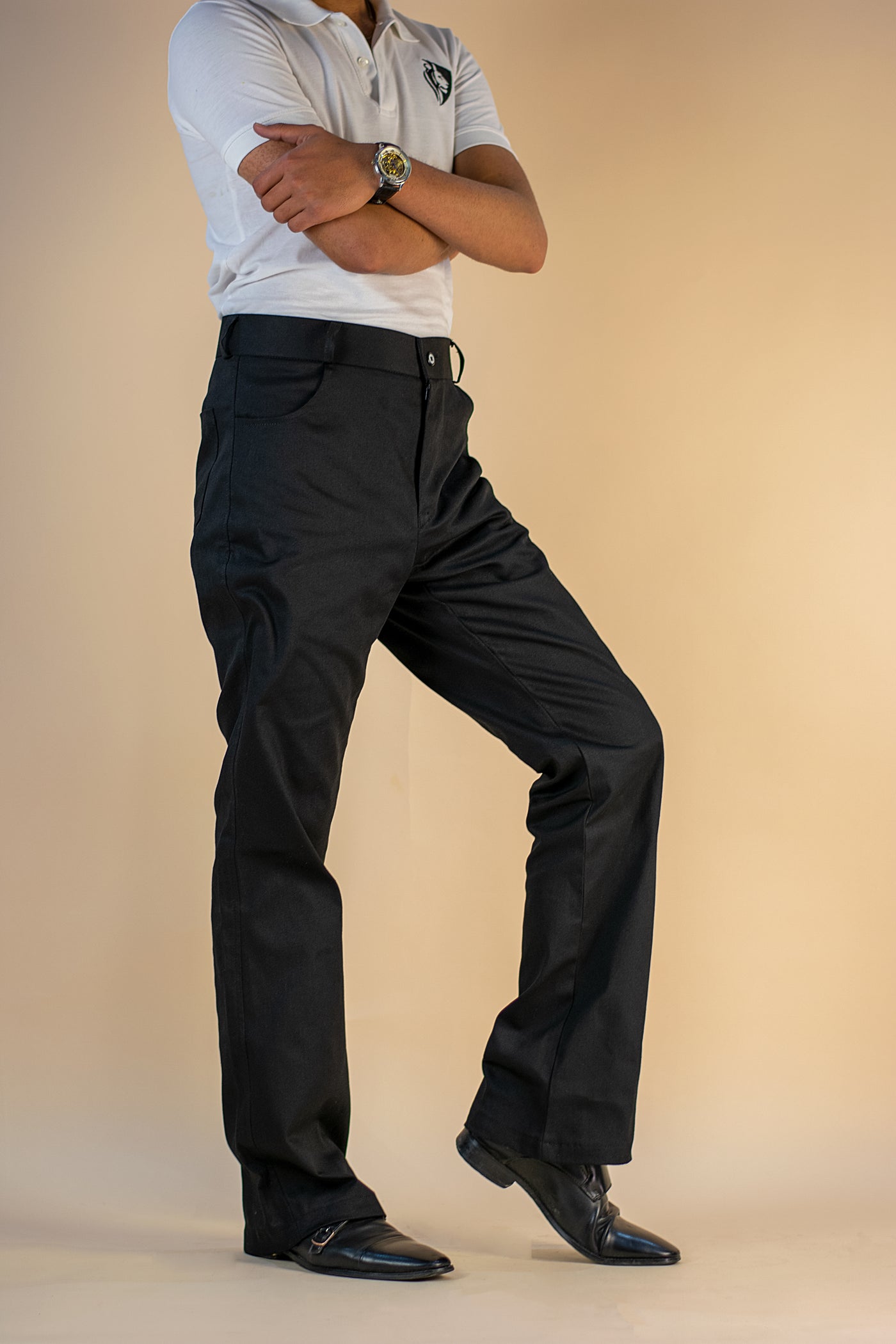 BLACK FLARE STYLE CHINOS - OMH Clothing