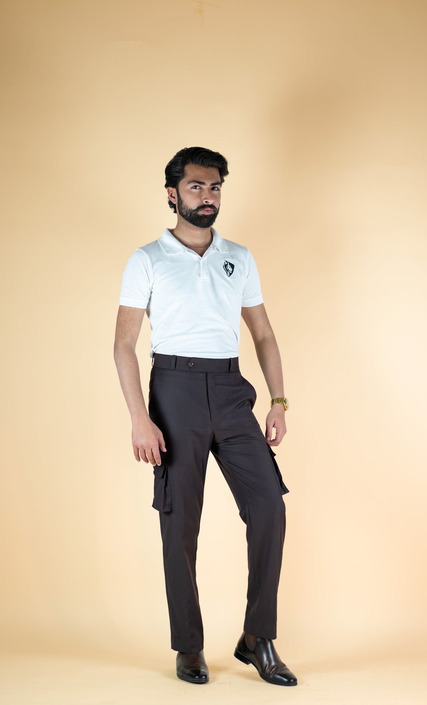 DARK BROWN CARGO STYLE ITALIAN TROUSER - OMH Clothing