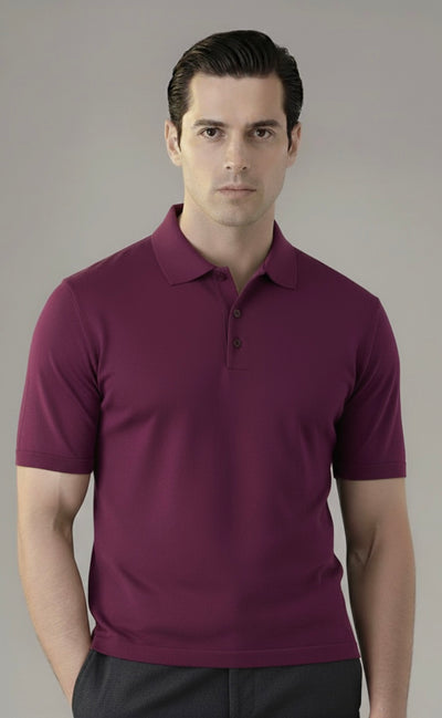 VIOLET LONG PLACKET POLO